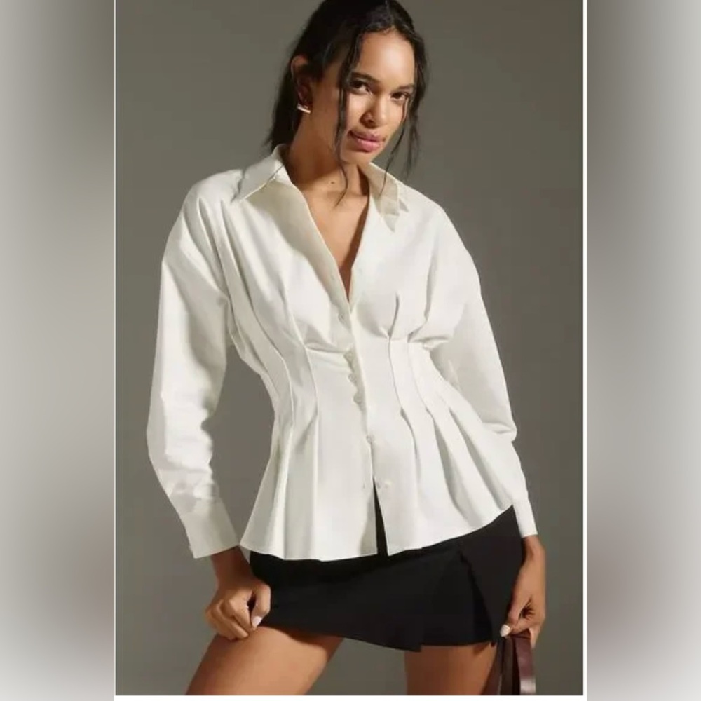 NWT-Anthropologie White Button Down Shirt
